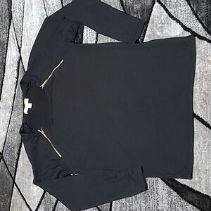 Michael Michael Kors Gold Zipper Long-sleeve Shirt